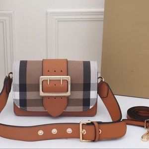 Brown Grey White Striped Minibag